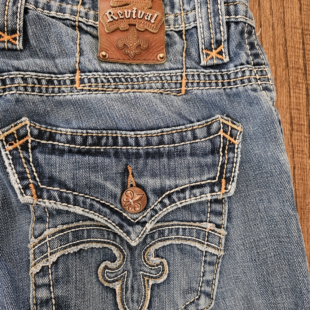 Mens Rock Revival Mick jeans boot cut 33X33